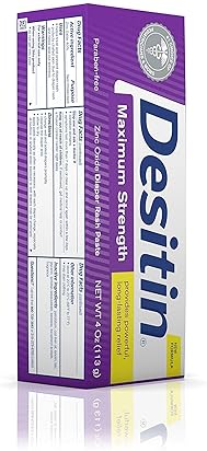 Desitin Maximum Strength Diaper Rash Paste, 4 oz - Soothes and Protects