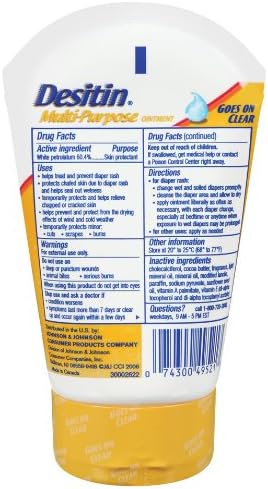 Desitin Diaper Rash Ointment with Vitamins A & D, Travel Size, 3.5 Oz Tube (Pack of 2)