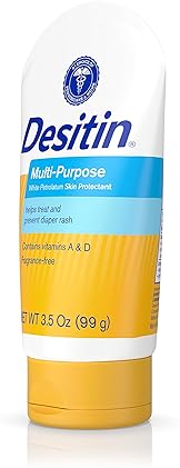 Desitin Diaper Rash Ointment with Vitamins A & D, Travel Size, 3.5 Oz Tube (Pack of 2)