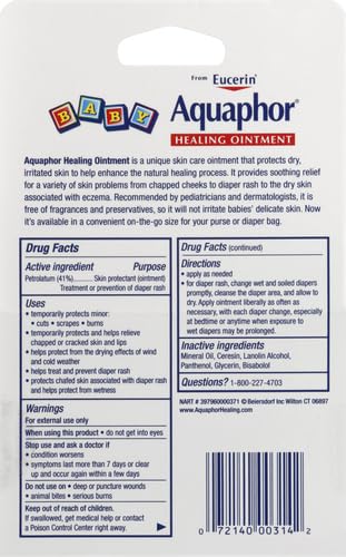 Aquaphor Baby Healing Ointment To-Go - 2-Pack - Advanced Therapy for Chapped Cheeks and Diaper Rash