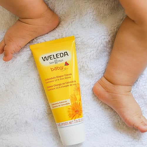 Weleda Baby Calendula Diaper Cream 2.8 fl oz - Plant Rich Protection with Calendula, Chamomile, Almond Oil, Lanolin & Zinc