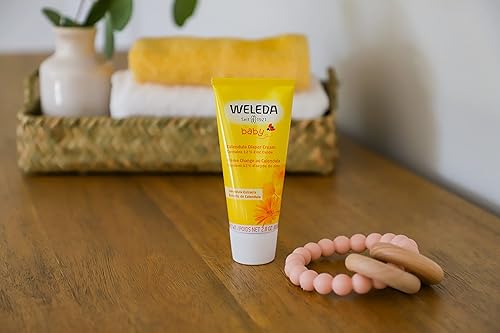 Weleda Baby Calendula Diaper Cream 2.8 fl oz - Plant Rich Protection with Calendula, Chamomile, Almond Oil, Lanolin & Zinc