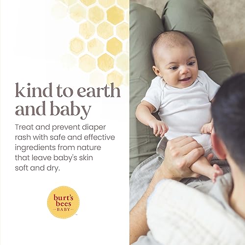 Burt's Bees Baby Diaper Rash Ointment Cream - 40% Zinc Oxide, 100% Natural, Pediatrician Tested - 3 Oz x 2 Pack