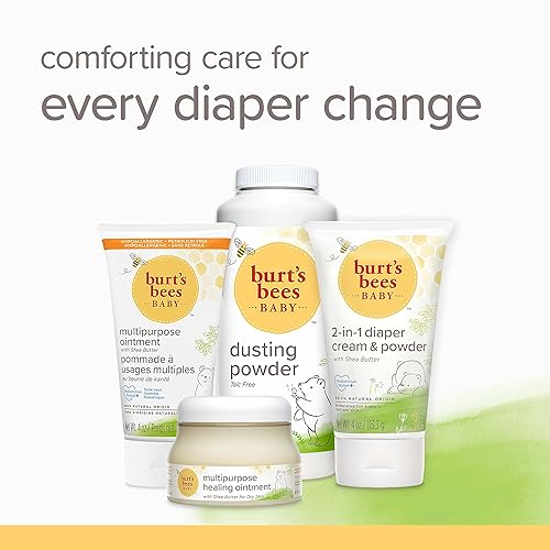 Burt's Bees Baby Diaper Rash Ointment Cream - 40% Zinc Oxide, 100% Natural, Pediatrician Tested - 3 Oz x 2 Pack