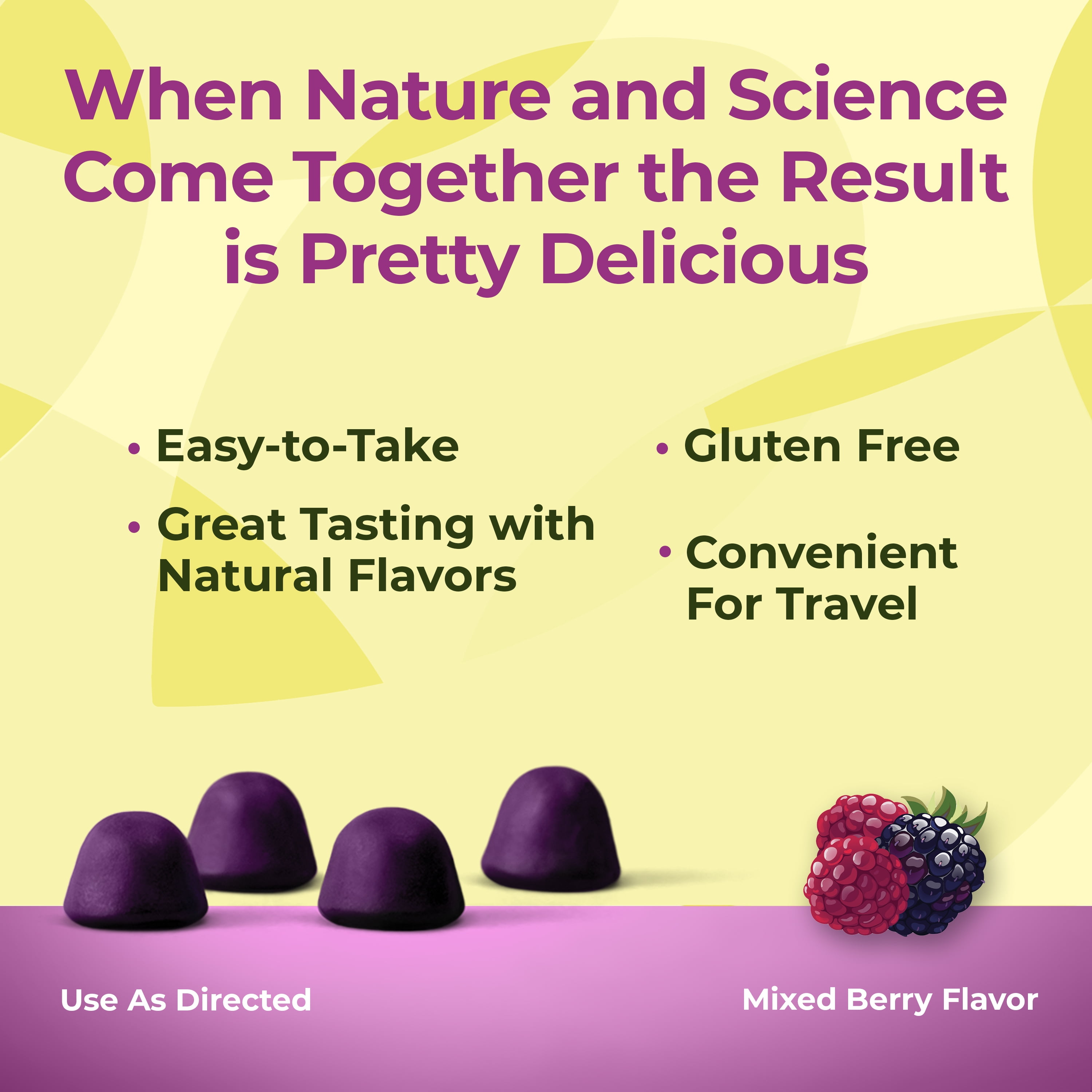 Senokot Natural Senna Laxative Gummies - Mixed Berry Flavor, 60 Count