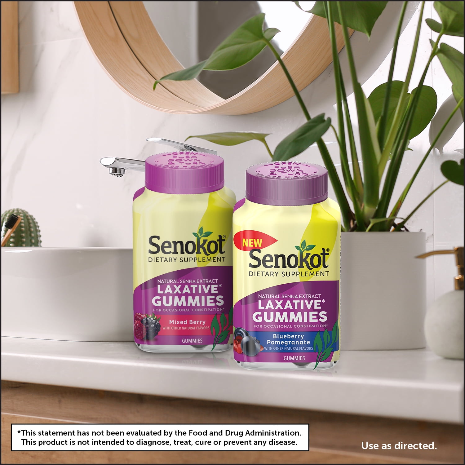 Senokot Natural Senna Laxative Gummies - Mixed Berry Flavor, 60 Count