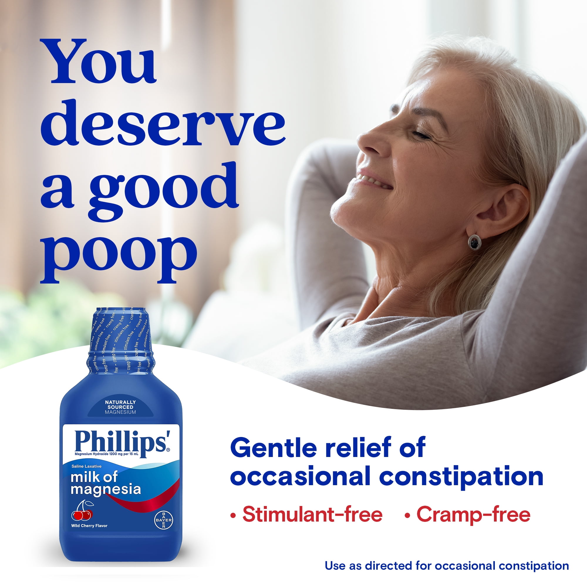 Phillips Milk of Magnesia Liquid Laxative, Wild Cherry Flavor, 26 oz - Constipation Relief
