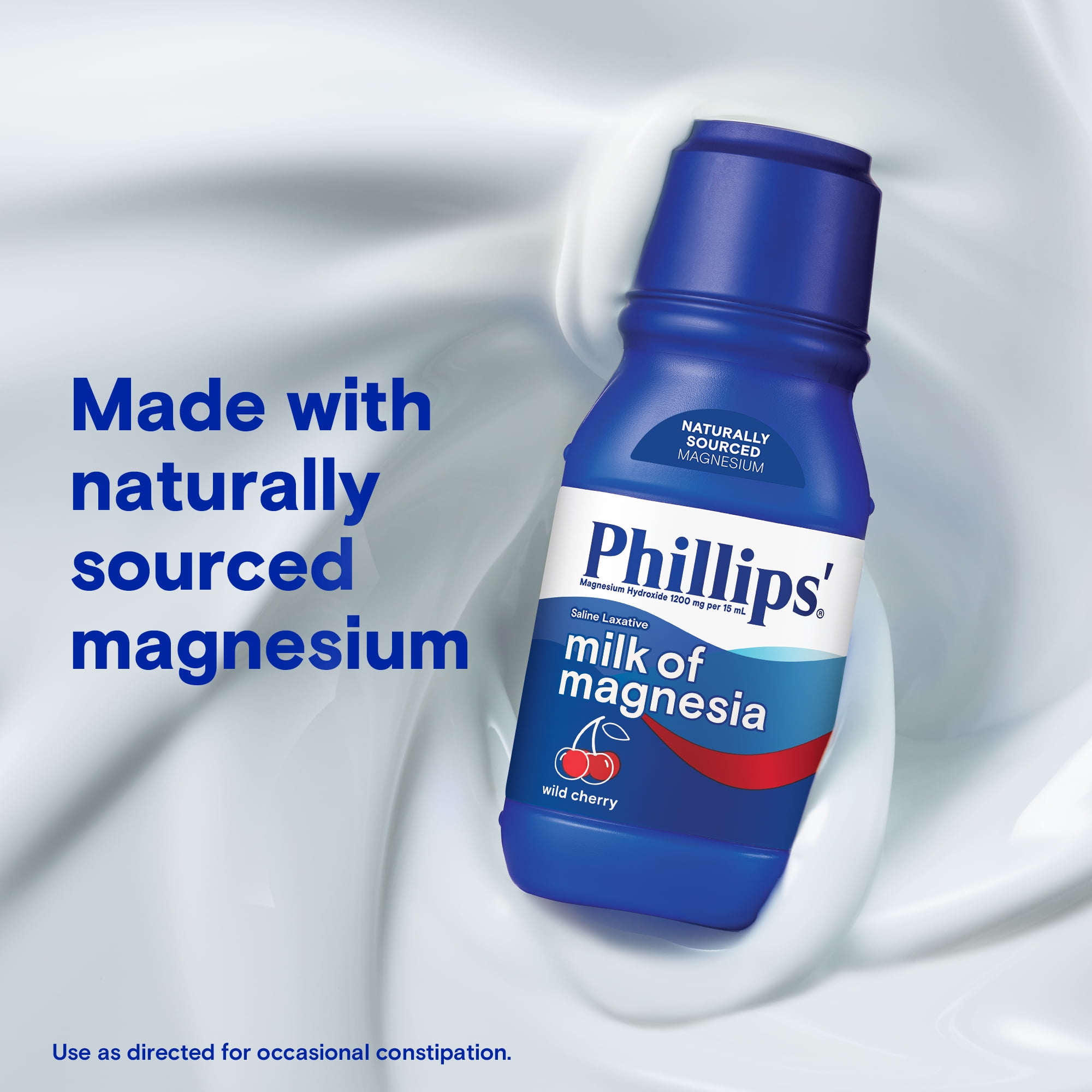 Phillips Milk of Magnesia Liquid Laxative, Wild Cherry Flavor, 26 oz - Constipation Relief