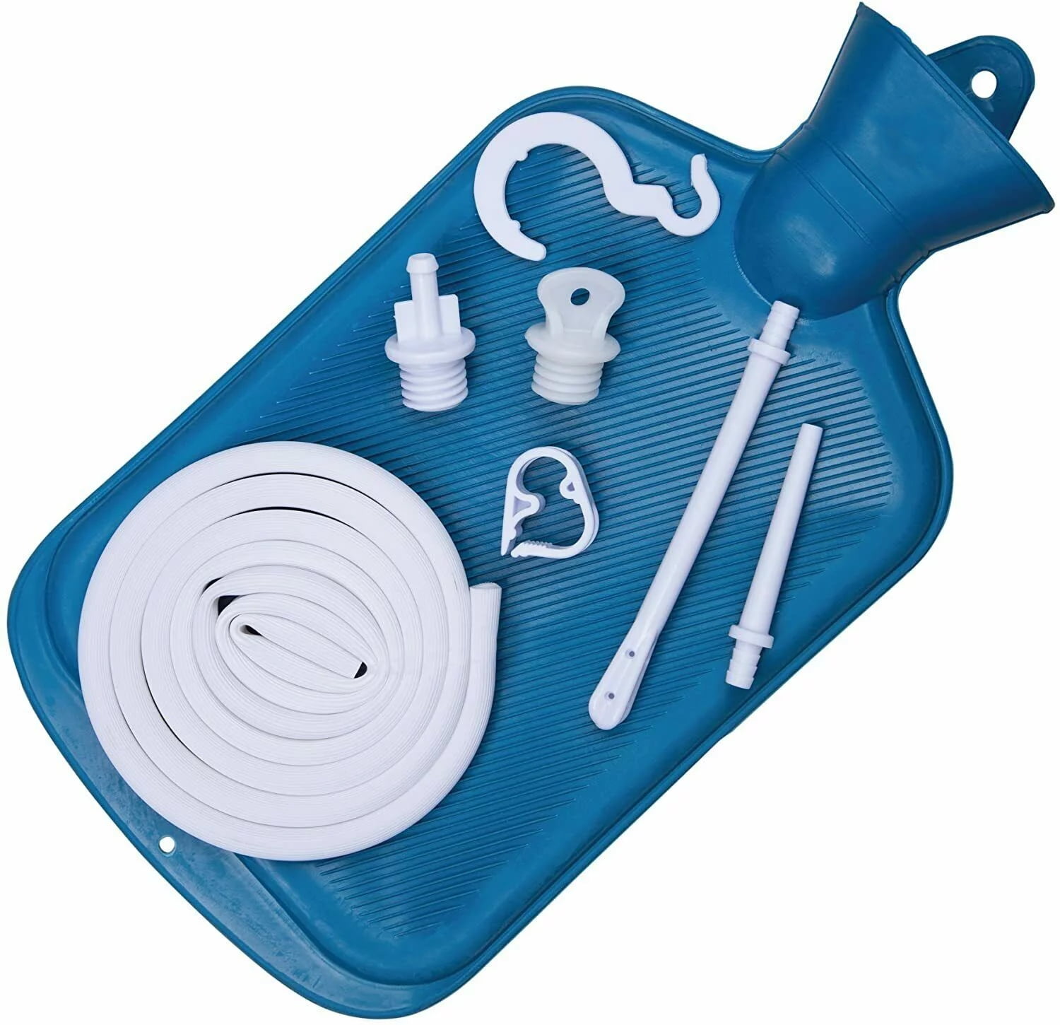 Reusable Blue Enema Douche Kit with 2 Quart Hot Water Bottle Bag