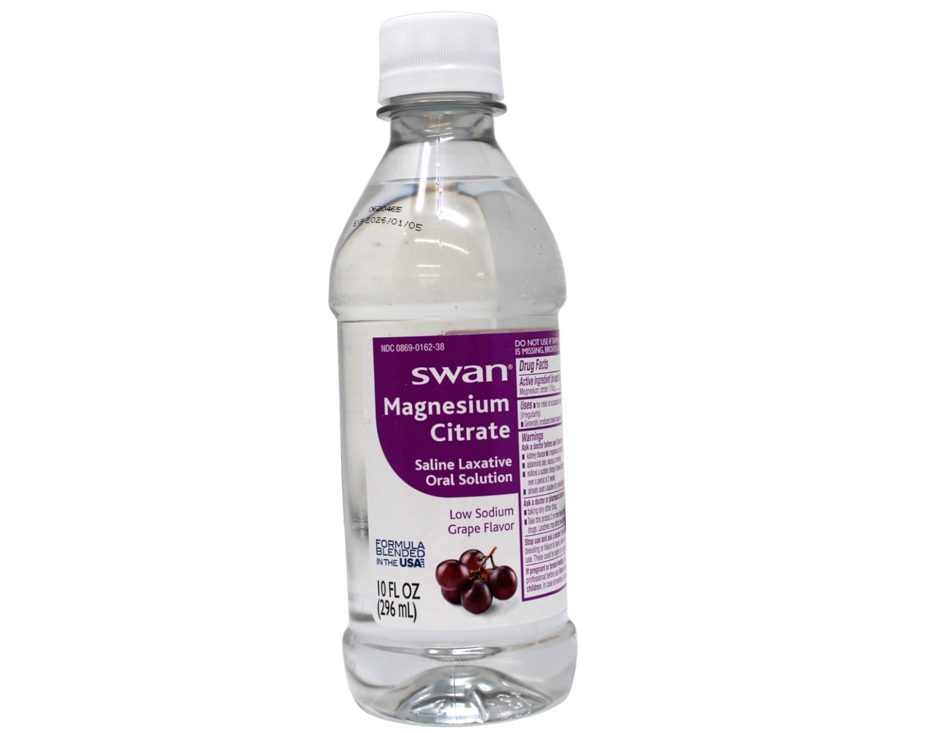 Swan Grape Magnesium Citrate Oral Solution 10oz - Natural Grape Flavor, Gentle Laxative 5 Pack"