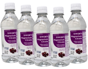 Swan Grape Magnesium Citrate Oral Solution 10oz - Natural Grape Flavor, Gentle Laxative 5 Pack"