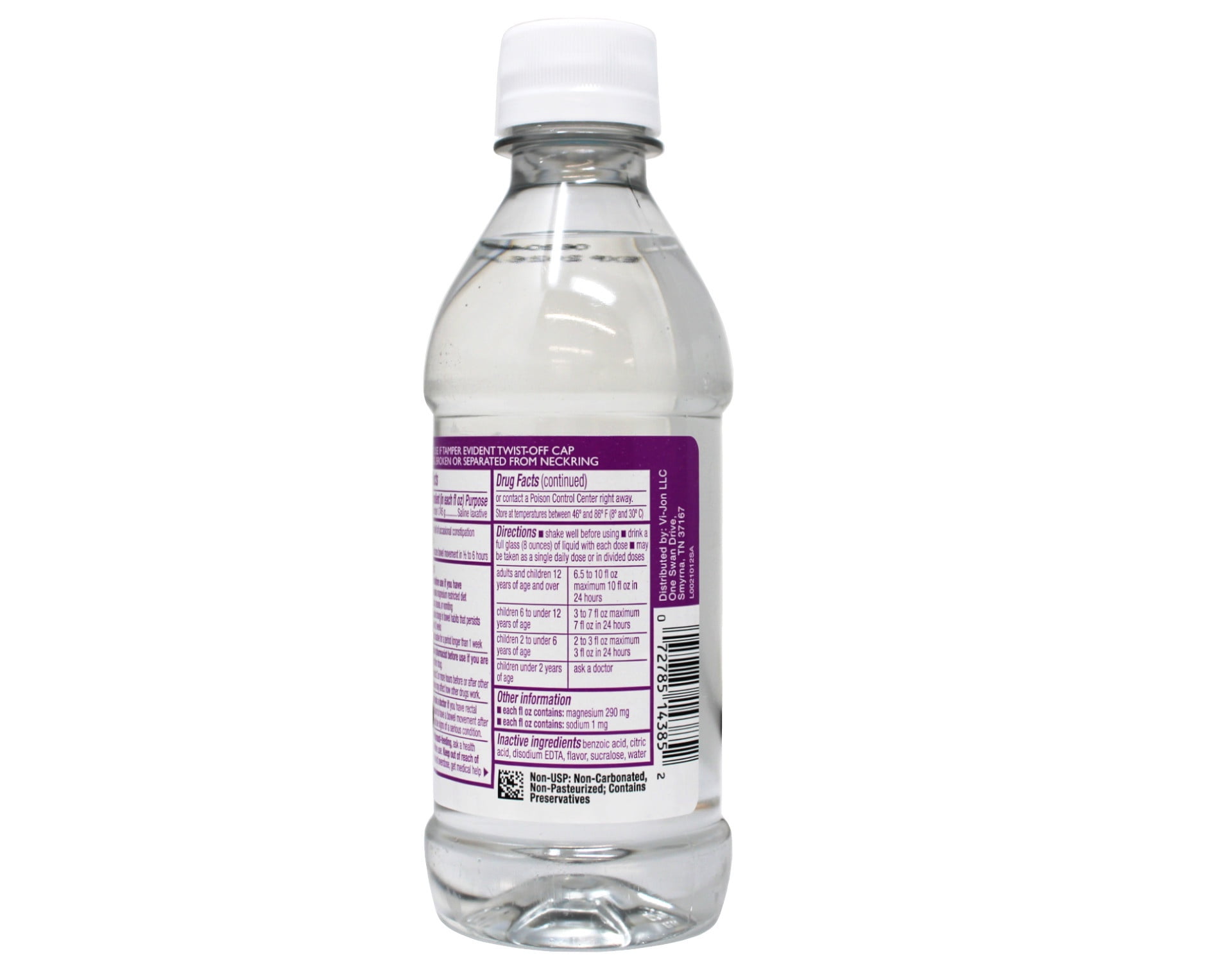Swan Grape Magnesium Citrate Oral Solution 10oz - Natural Grape Flavor, Gentle Laxative 5 Pack"