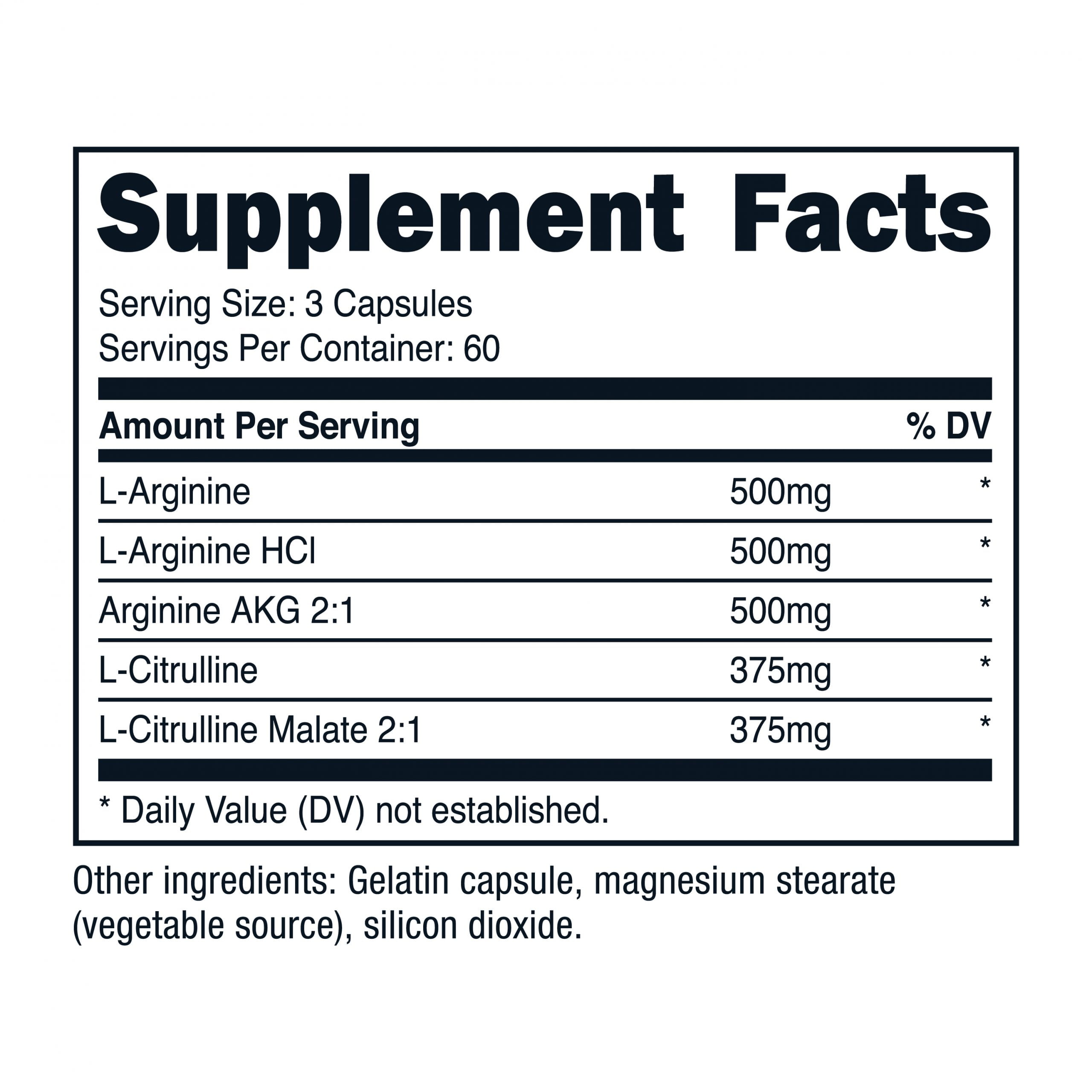 Nutricost Nitric Oxide Booster 750mg Capsules - 180 Count Supplement