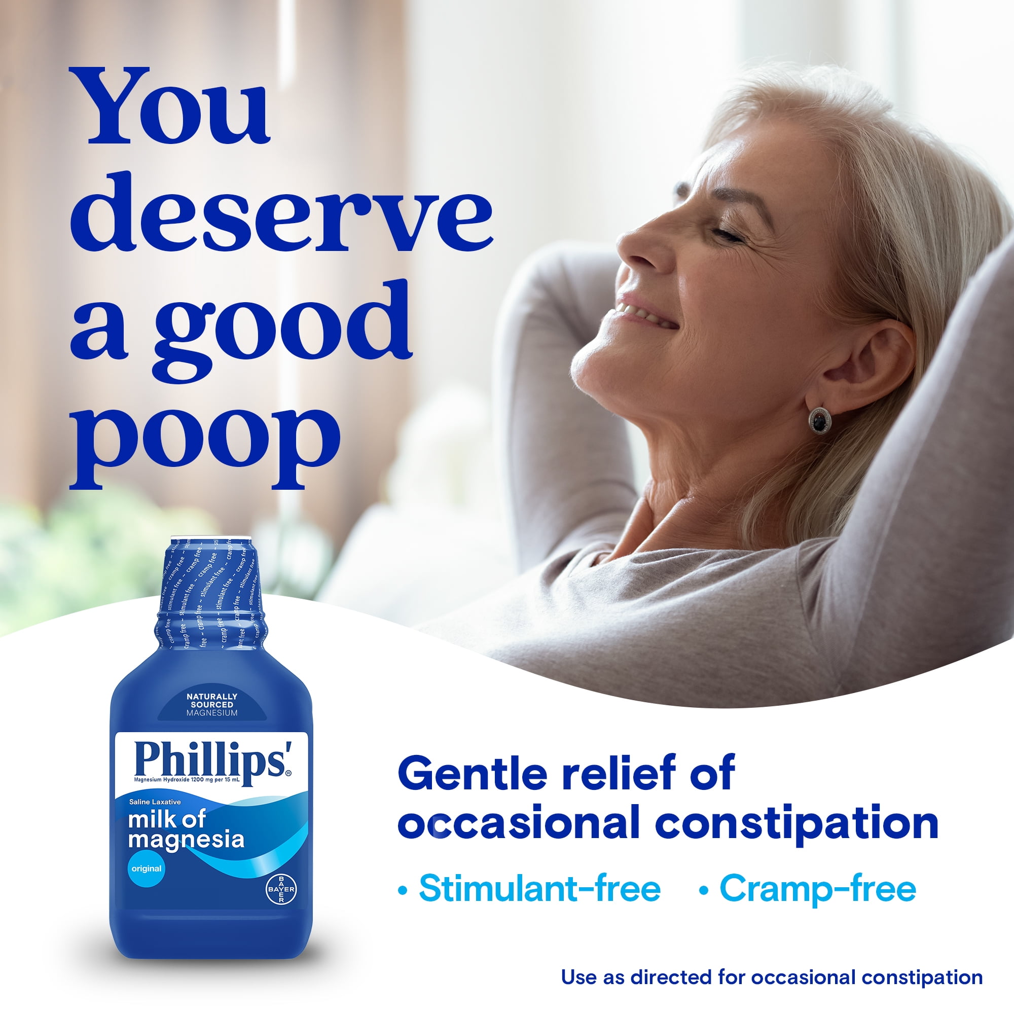 Phillips Milk of Magnesia Liquid Original Laxative 12 oz Bottle