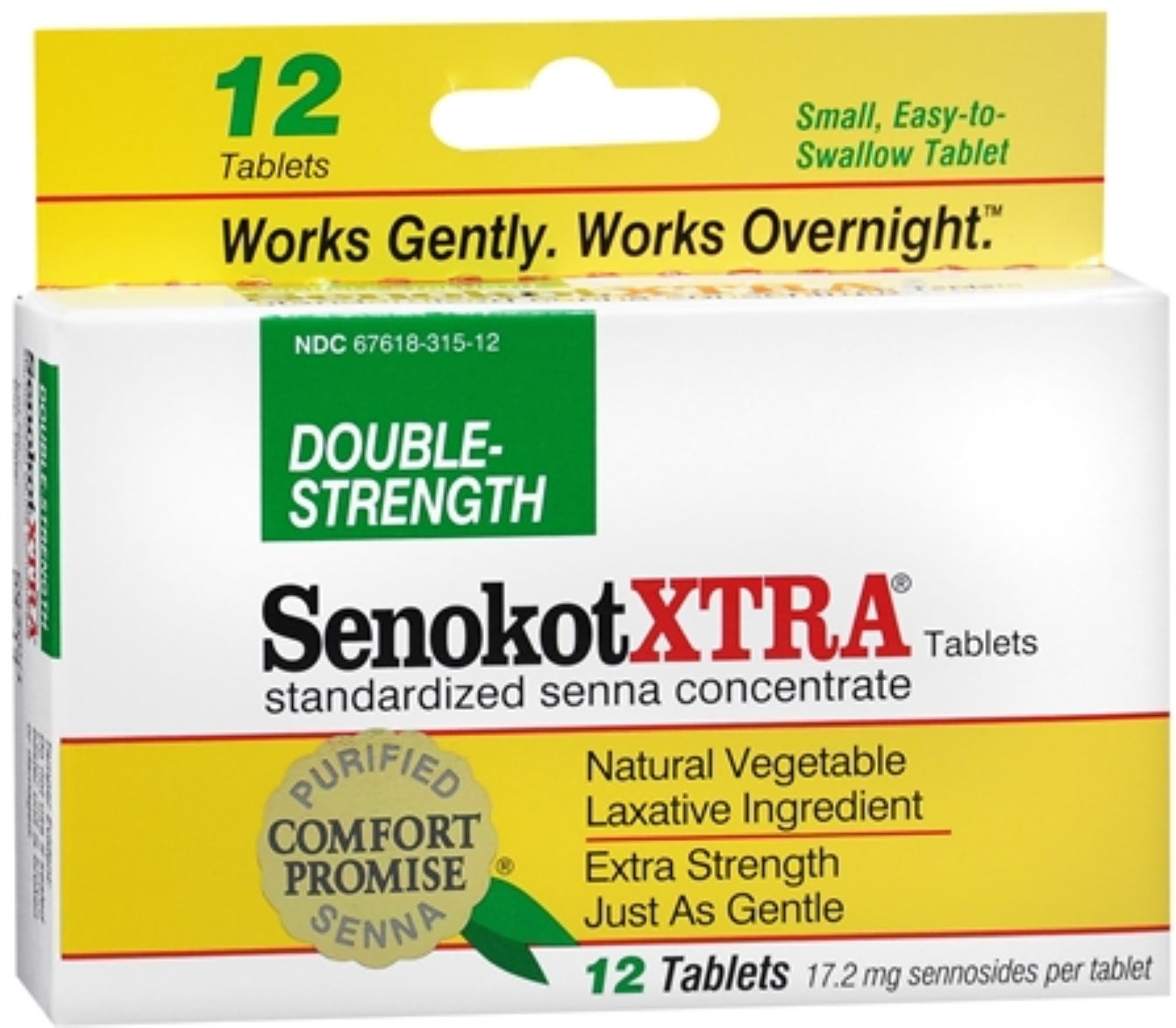 Senokot XTRA Tablets 12-Count Packs - Set of 3