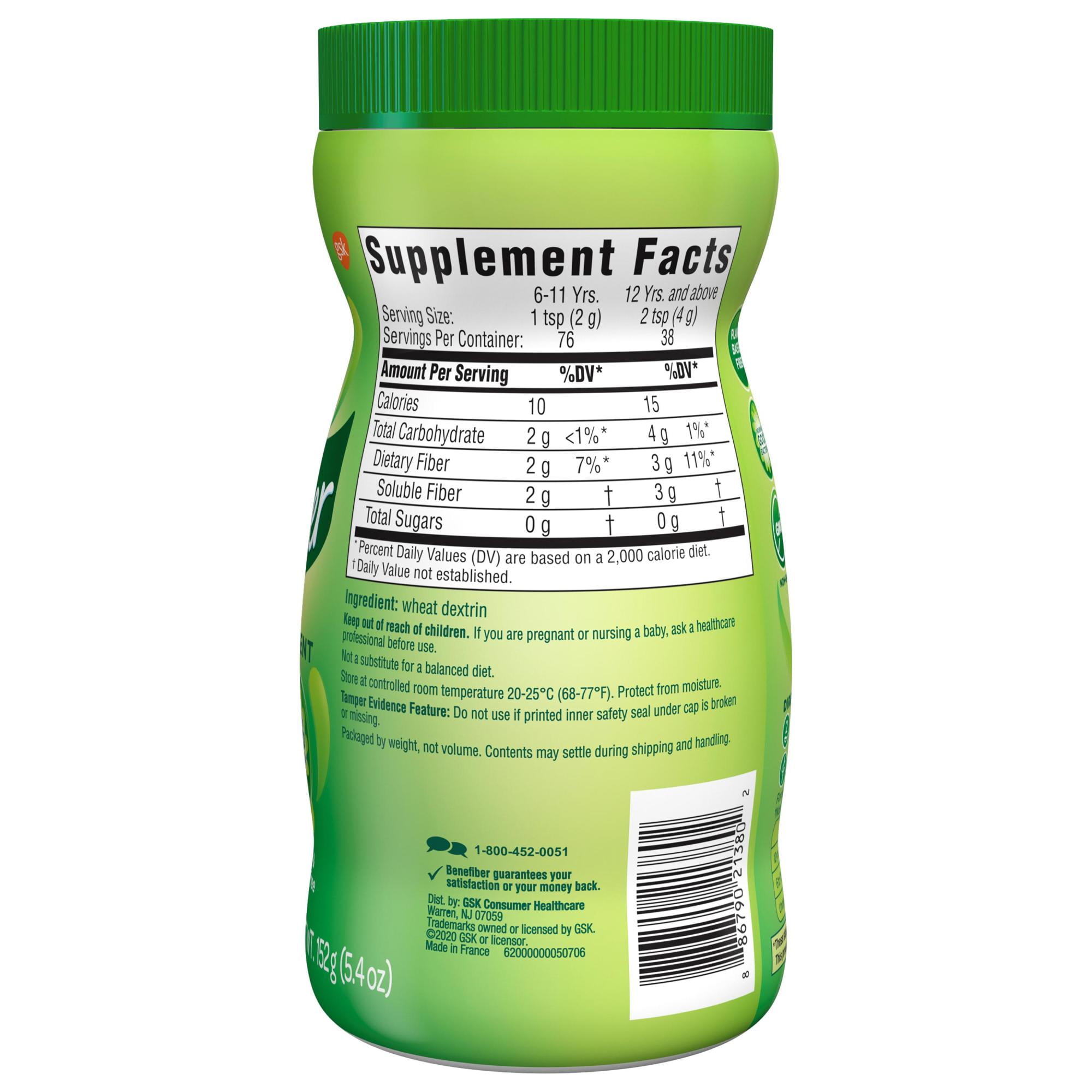 Benefiber Prebiotic Fiber Powder for Digestive Health - 38 Servings (5.4 oz)
