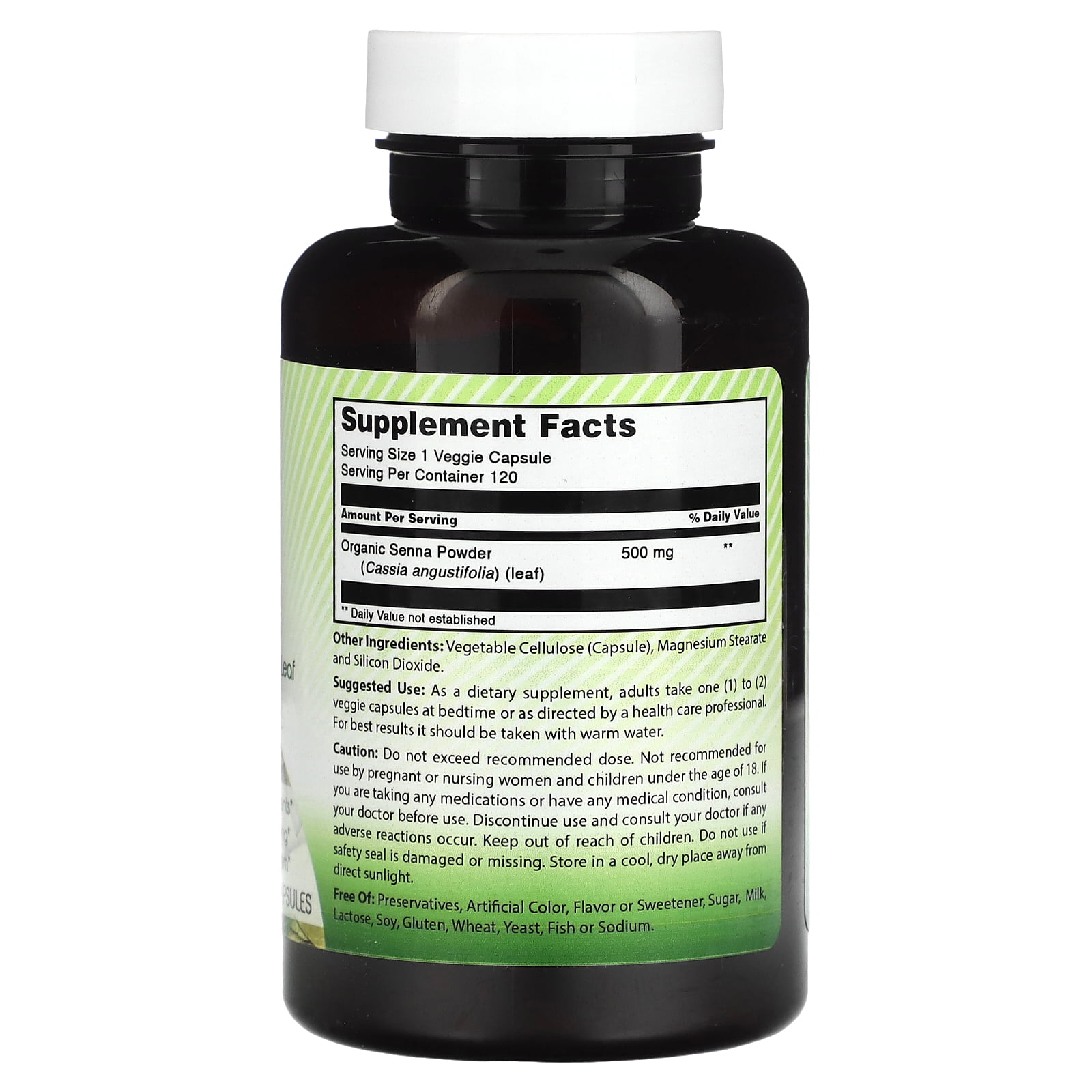 AMAZING INDIA ORGANIC INDIA SENNA CAPSULES 500MG - NATURAL LAXATIVE FOR WEIGHT MANAGEMENT