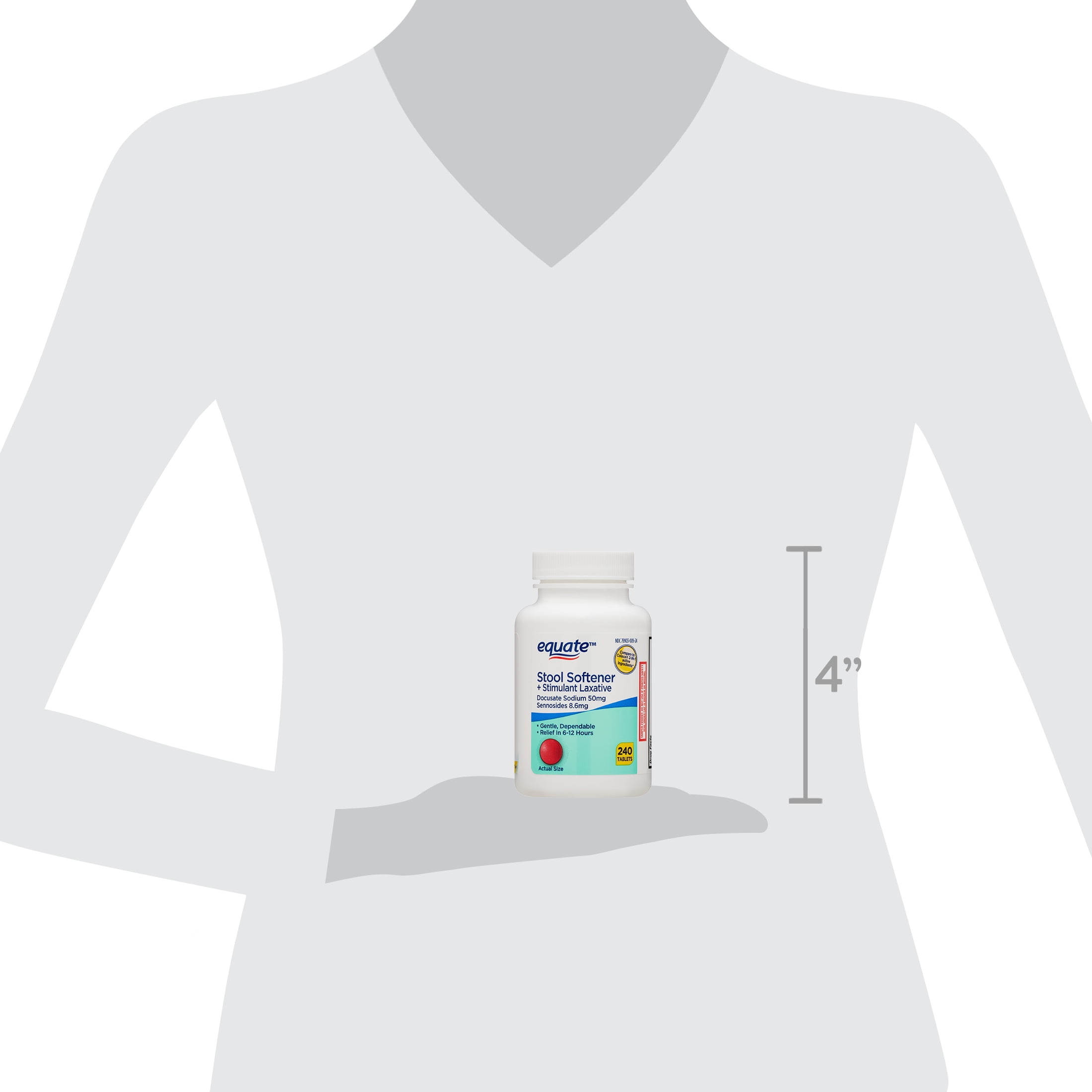 Equate Stool Softener & Stimulant Laxative Tablets, 240 Count - Constipation Relief
