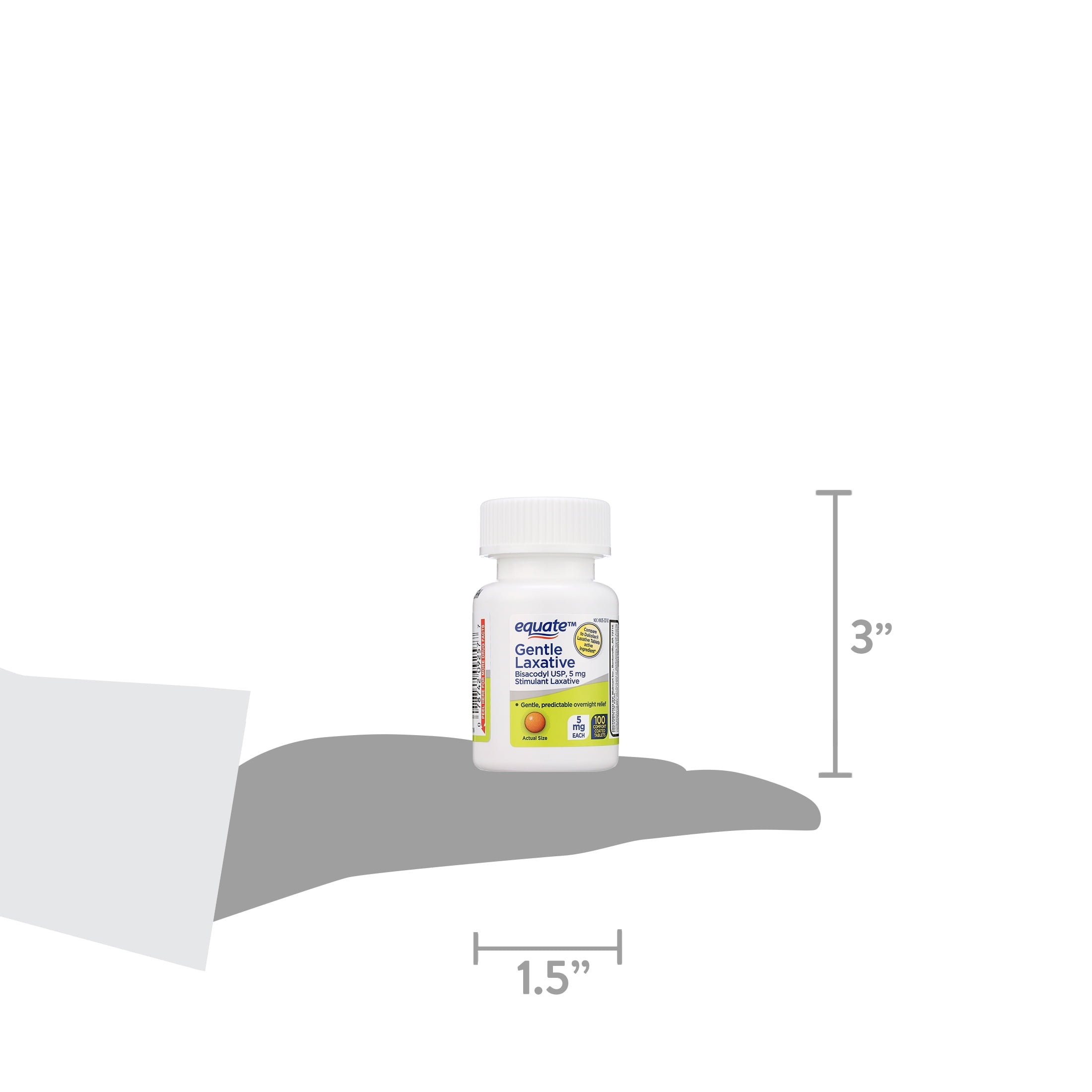 Equate Bisacodyl USP Laxative Tablets, 5mg, 100ct - 2 Pack