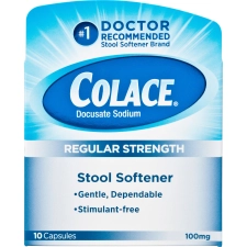 Colace 100mg Capsules - Pack of 10 - Gentle Stool Softener