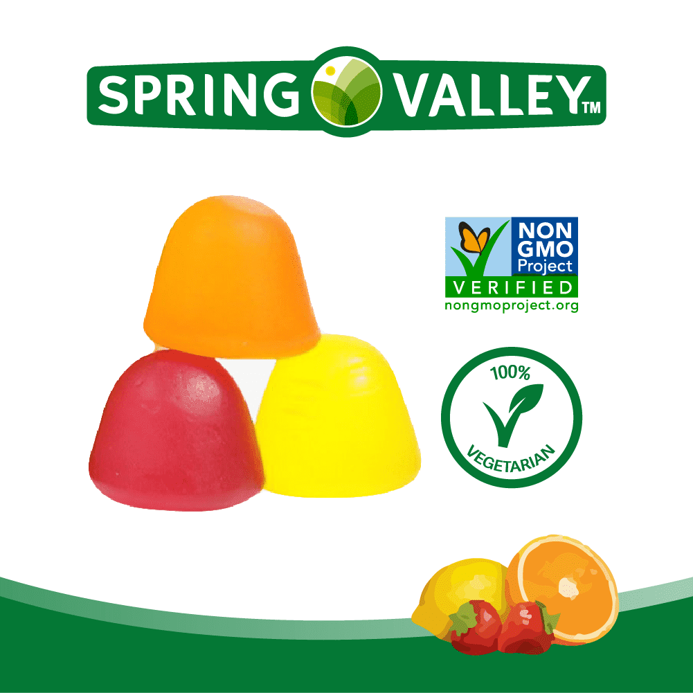 Spring Valley Digestive Health Fiber Gummies, Orange Lemon Strawberry - 150 Count
