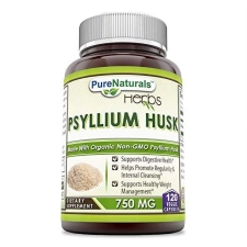 Pure Naturals Psyllium Husk 750mg Capsules | Non-GMO | Gluten-Free | Made in USA | Vegetarian-Friendly