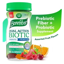 Benefiber Prebiotic Fiber Gummies with Probiotics - Digestive Health, Fruit Flavors - 50 Count"