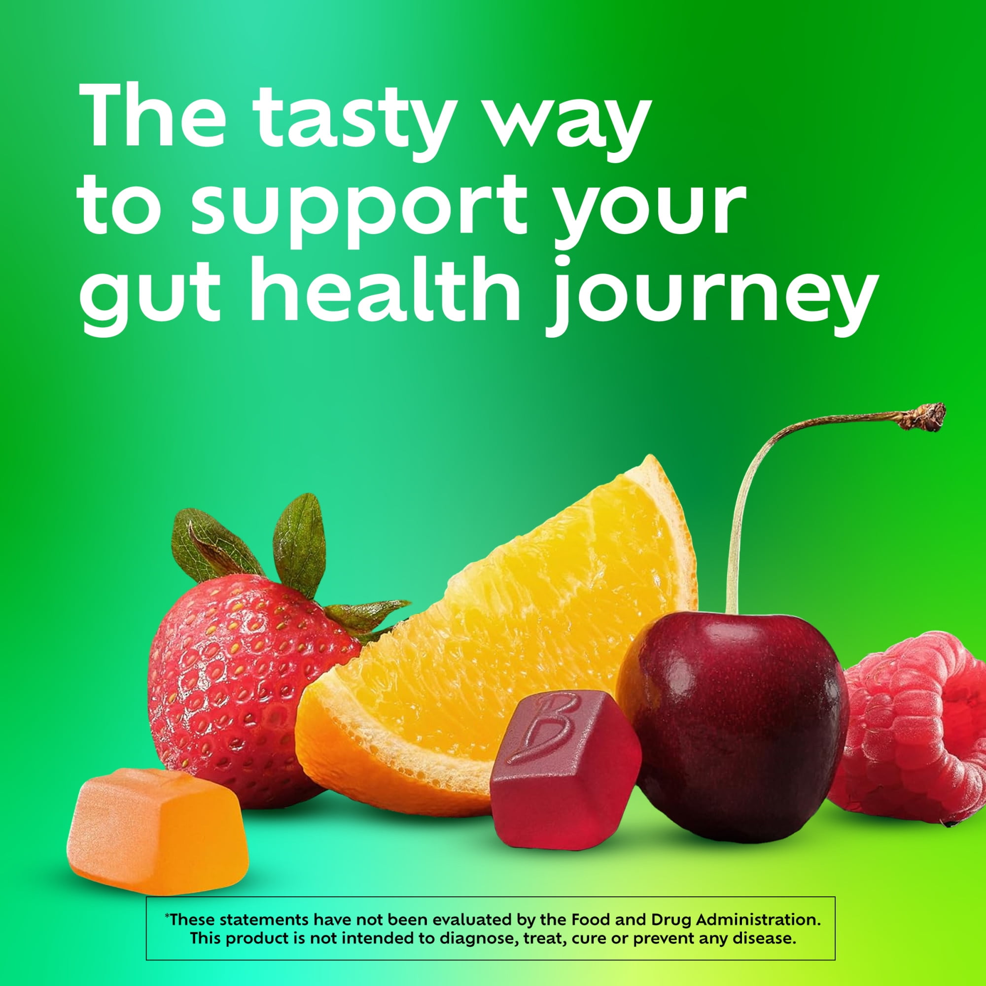 Benefiber Prebiotic Fiber Gummies with Probiotics - Digestive Health, Fruit Flavors - 50 Count"