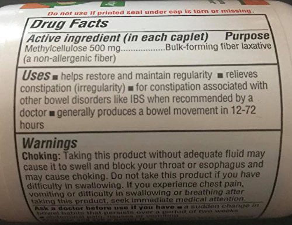 Quality Fiber Therapy Capsules 500mg (100 Count) for Regularity