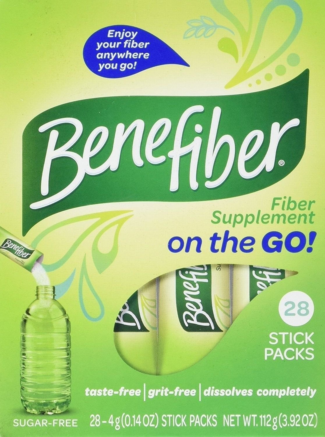 Benefiber Sugar Free Fiber Supplement Stick Packs, 28 Sticks