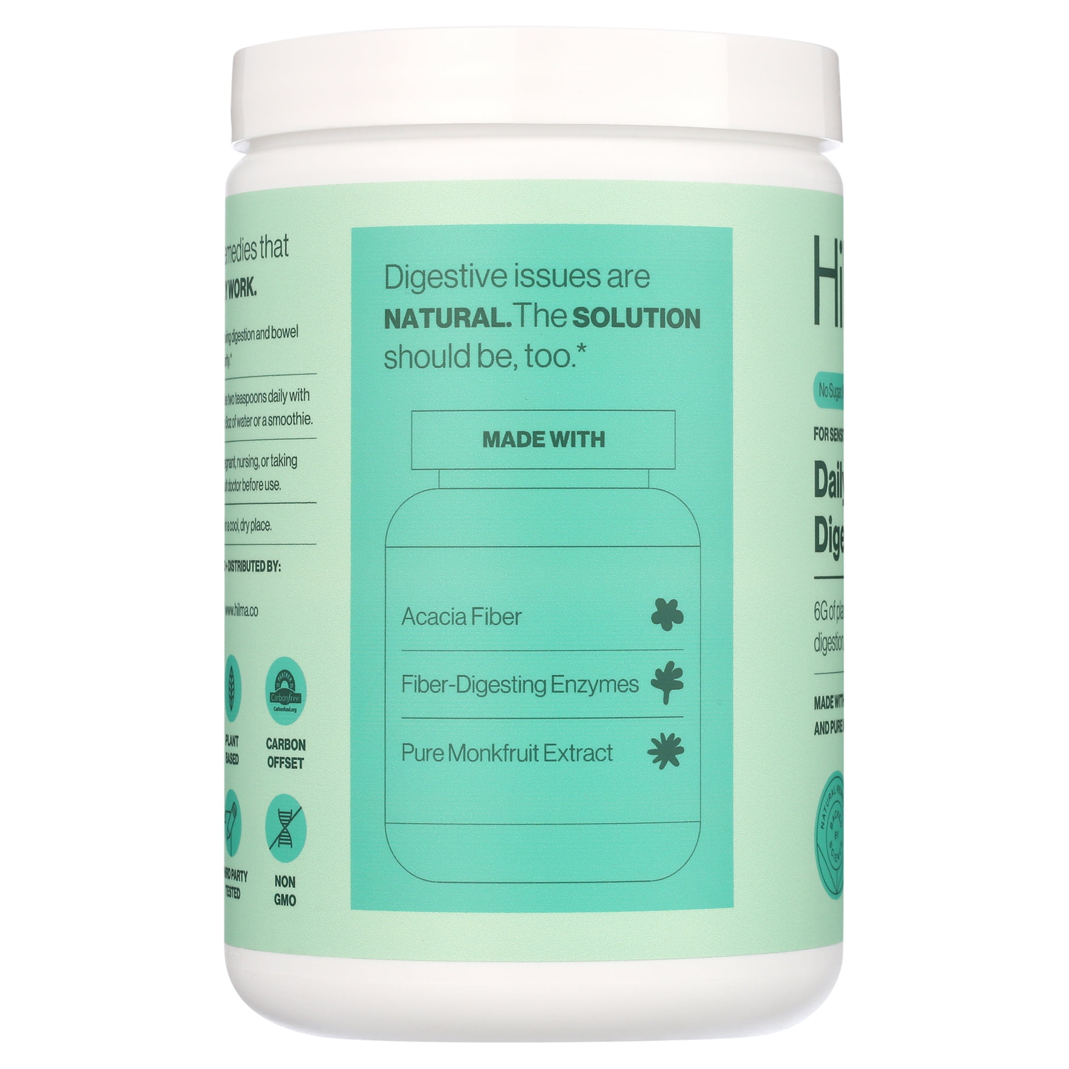 HILMA DAILY FIBER + DIGESTIVE ENZYMES POWDER SUPPLEMENT, 30 SERVINGS, DOCTOR FORMULATED