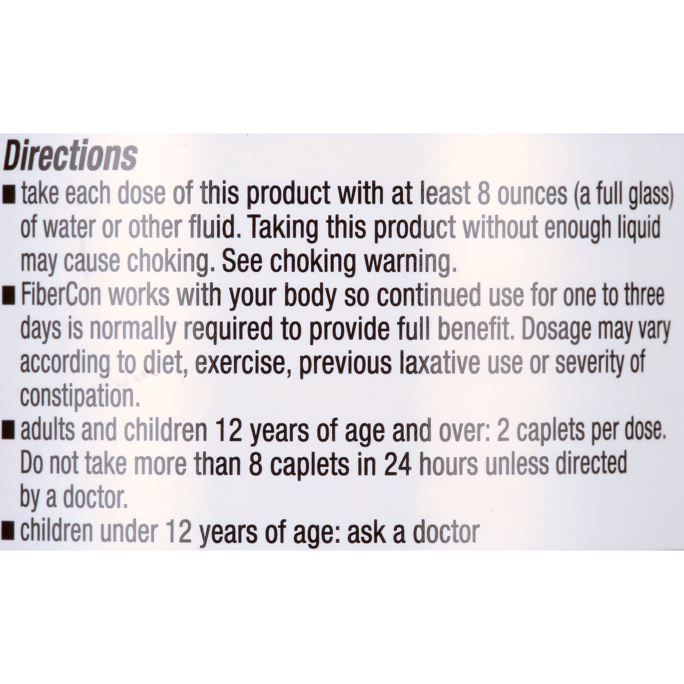 FiberCon Fiber Therapy Caplets - Constipation Relief, 140 Coated Tablets
