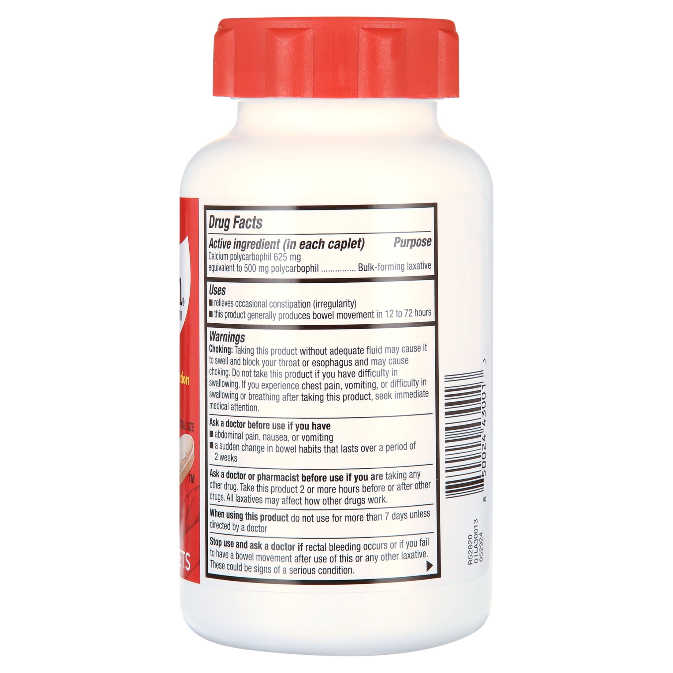 FiberCon Fiber Therapy Caplets - Constipation Relief, 140 Coated Tablets