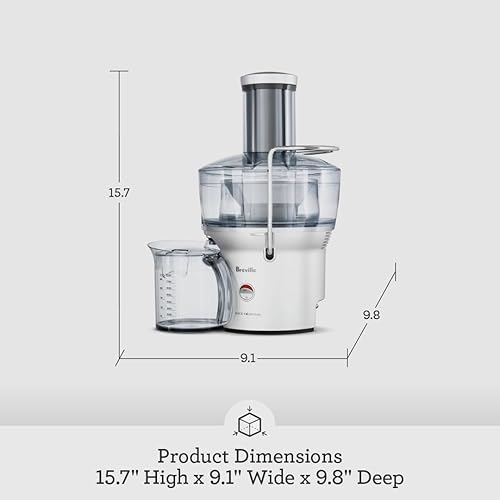 Breville Compact Centrifugal Juicer, 25 oz Capacity, Silver
