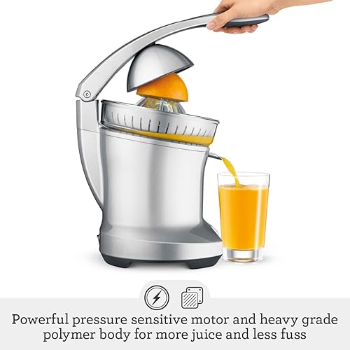 Breville BCP600SIL Citrus Press Juicer Machine in Silver, Motorized