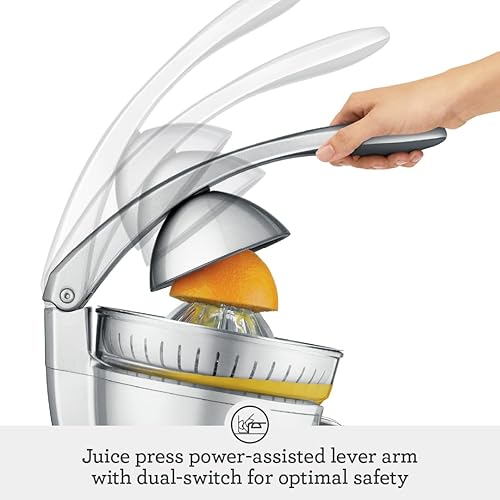 Breville BCP600SIL Citrus Press Juicer Machine in Silver, Motorized