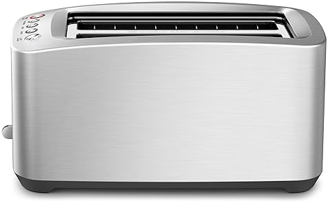 Breville Die-Cast Long Slot Smart Toaster 4 Slice - Brushed Stainless Steel