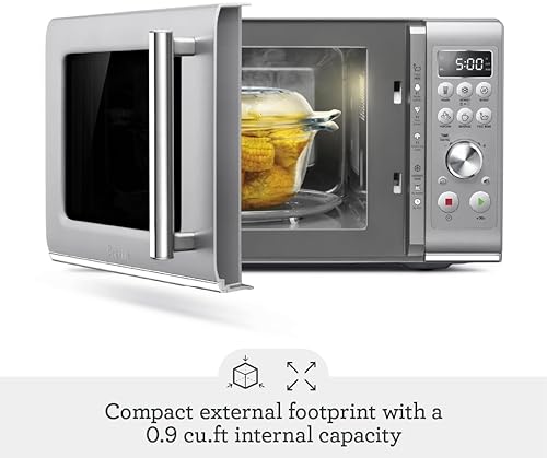 Breville Compact Wave Soft Close Countertop Microwave Oven - Silver