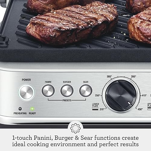 Breville Sear Press Grill - Brushed Stainless Steel Finish