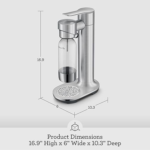 Breville InFizz Aqua Sparkling Water Maker, Stainless Steel