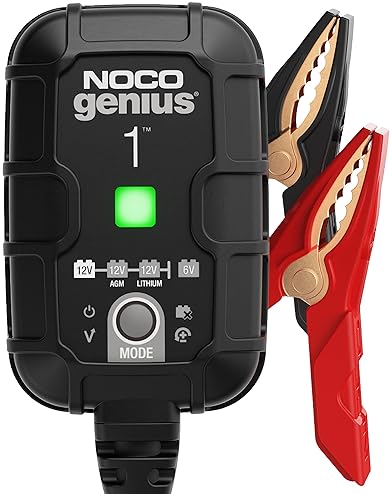 NOCO GENIUS1 Smart Car Battery Charger | 6V/12V Automotive Maintainer for Motorcycle, ATV, Lithium & Deep Cycle Batteries