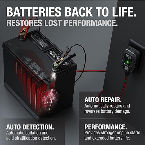 NOCO GENIUS1 Smart Car Battery Charger | 6V/12V Automotive Maintainer for Motorcycle, ATV, Lithium & Deep Cycle Batteries