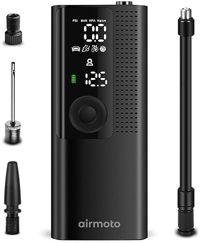 Cordless Tire Inflator with Digital Pressure Gauge & LED Light