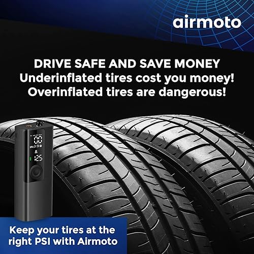 Cordless Tire Inflator with Digital Pressure Gauge & LED Light