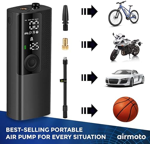 Cordless Tire Inflator with Digital Pressure Gauge & LED Light