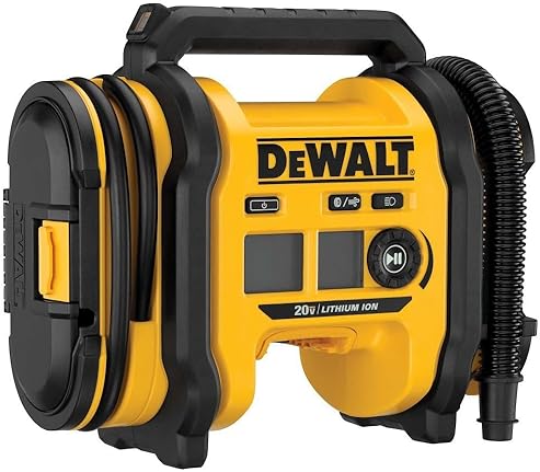 DEWALT 20V MAX Tire Inflator - Compact Portable with Automatic Shut Off & LED Light (Bare Tool DCC020IB)
