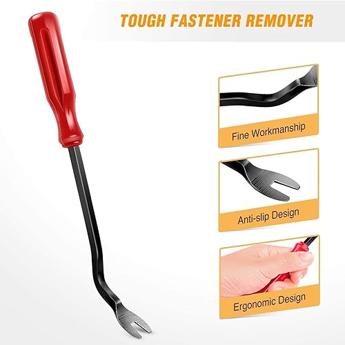 GOOACC 5-Piece Nylon Auto Trim Removal Tool Kit for Car Panel & Dashboard - No-Scratch Red