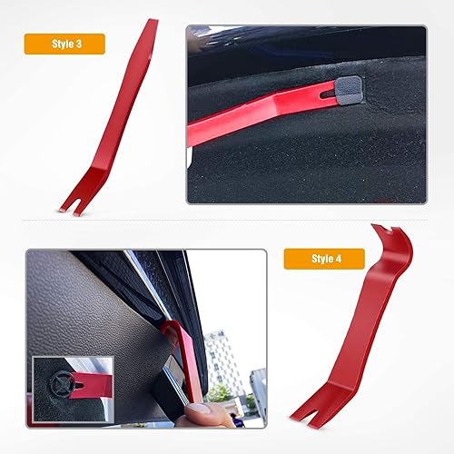 GOOACC 5-Piece Nylon Auto Trim Removal Tool Kit for Car Panel & Dashboard - No-Scratch Red