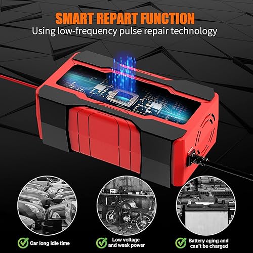 YONHAN 10-Amp Smart Car Battery Charger 12V/24V with Desulfator and Temperature Compensation