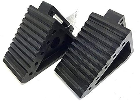 MAXXHAUL 70472 Heavy Duty Black Wheel Chock 2-Pack, Solid Rubber, 8" x 4" x 6" Dimensions